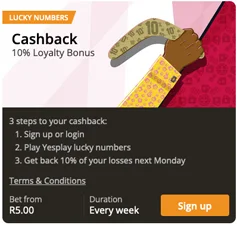 Cash Back Promotion YesPlay