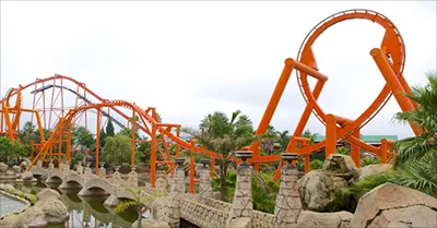 Twists and Turns of the Anaconda Theme Park Ride Gold Reef City Theme Park