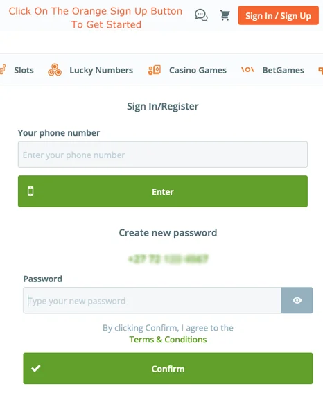 Fig1. Image shows steps 1 & 2 of YesPlay’s Registration.